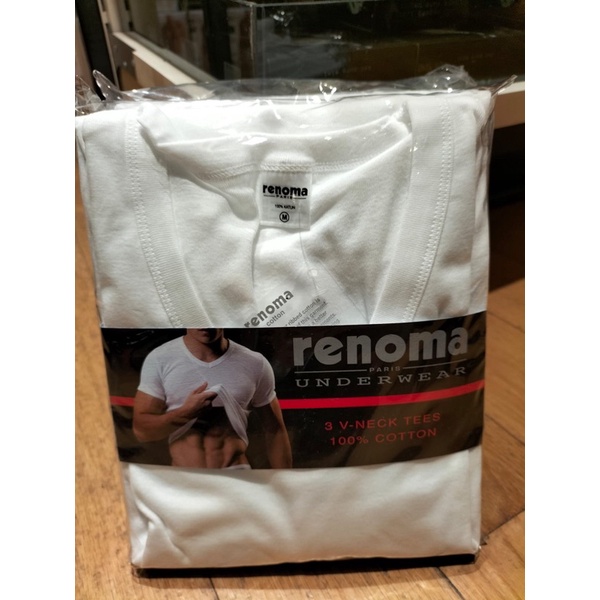 TSHIRT ORIGINAL RENOMA ISI 3PCS, V NECK (KAOS DALAM PRIA)