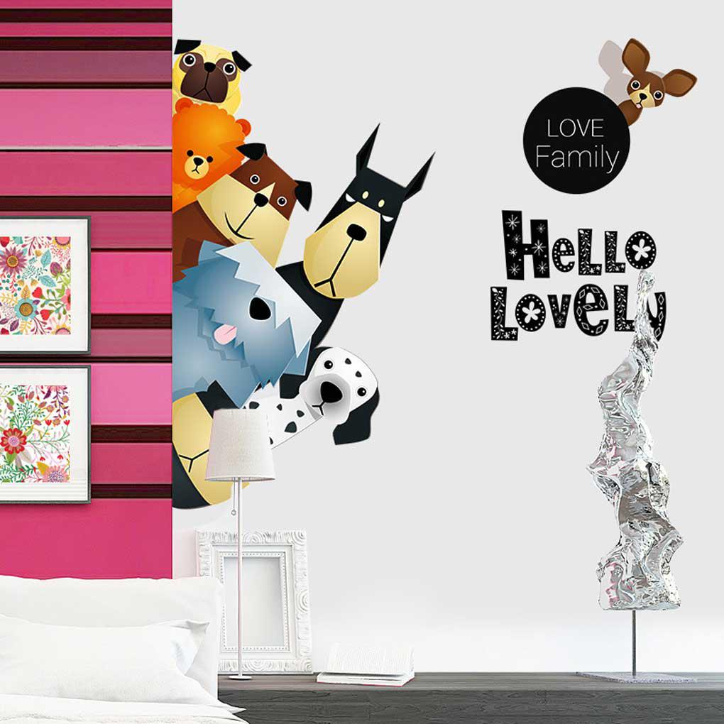 Huit PVC Stiker Dinding Portable Perekat Diri Pengganti Kartun Lucu Hias Kamar Tidur Tk Decal Dekorasi Ornamen