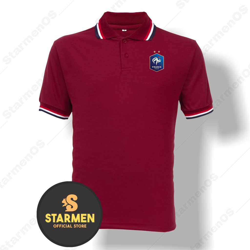 Kaos Polo Shirt Pria Kerah Logo FRANCE