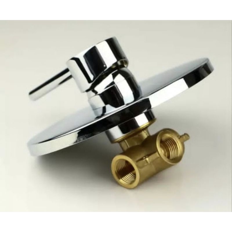 Paket Wall shower head 12 inch dan stop kran cabang panas dingin Kuningan / Wall shower Stainles Steel kamar mandi