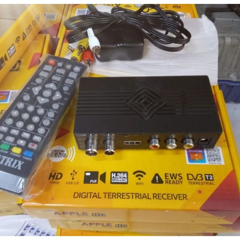 STB Matrix apple HD kuning/alat tv digital