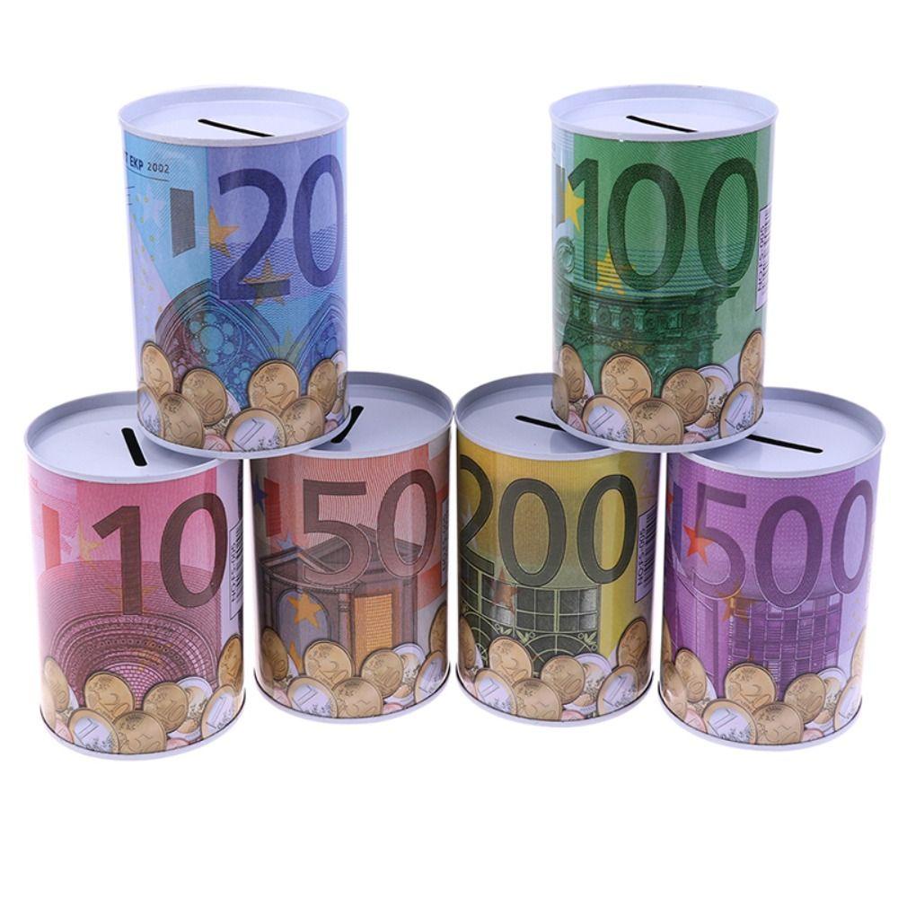 NEEDWAY Kotak Uang 1Pcs Tinplate Tahan Lama Koin Hias Euro Deposit Box