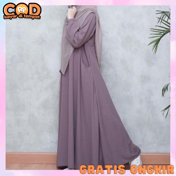 Gami Ibuk Busui Pesta Elegan Gsmis Muslim Buat Lebaran Modern Baju Dress Polos Ibu Ibu Games Kekinia