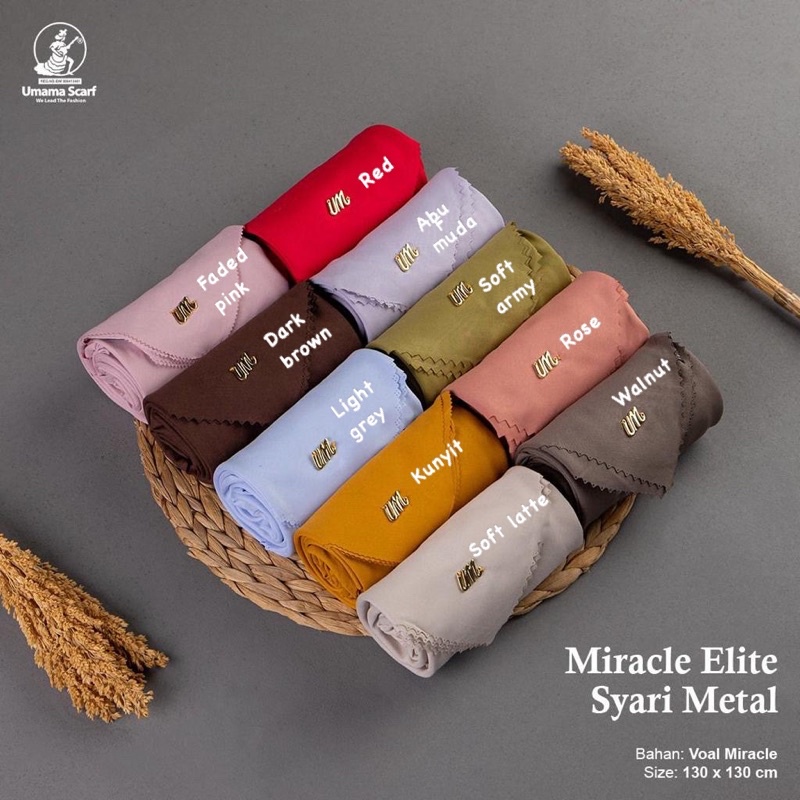 HIJAB SEGIEMPAT MIRACLE ELITE SYARI METAL