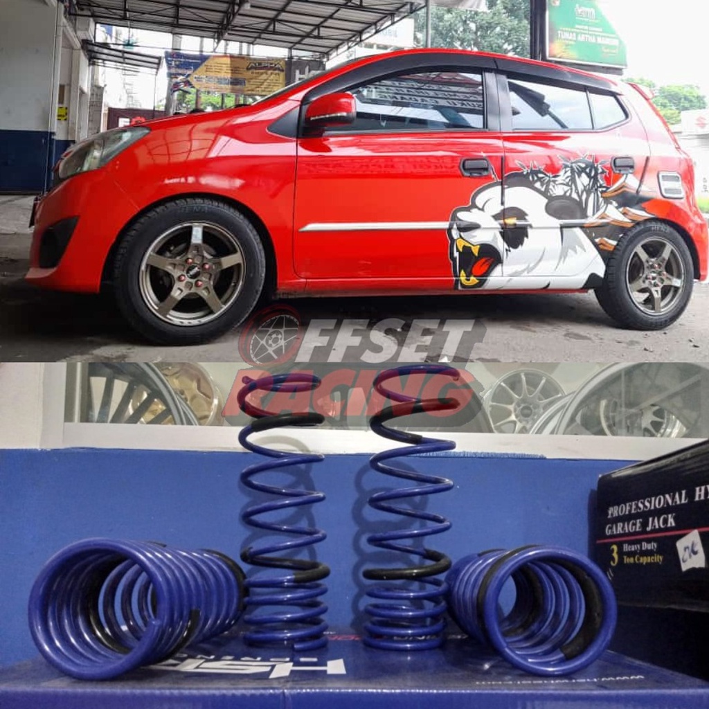LOWERING KIT HSR BLUE TOYOTA AGYA 2013-2020 - Per Mobil Ceper Untuk Agya