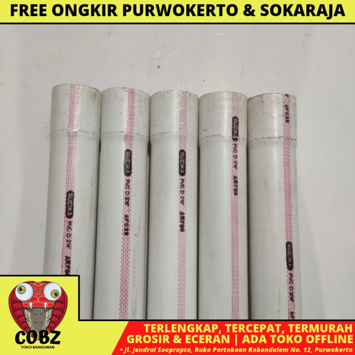 2 1/2 INCH/RUCIKA WAVIN D Lis Merah Pipa Pralon Paralon Pvc Per Batang