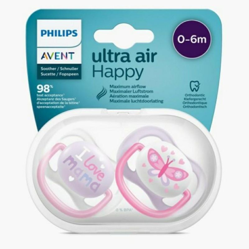 Philips Avent Ultra Air Happy - Empeng Bayi 0-6m (2pcs)