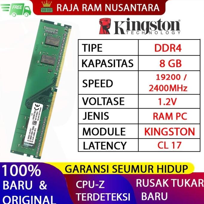 RAM PC KINGSTON DDR4 8GB 19200 / 2400 MHZ ORI RAM NB DDR4 8GB 2400 MHZ