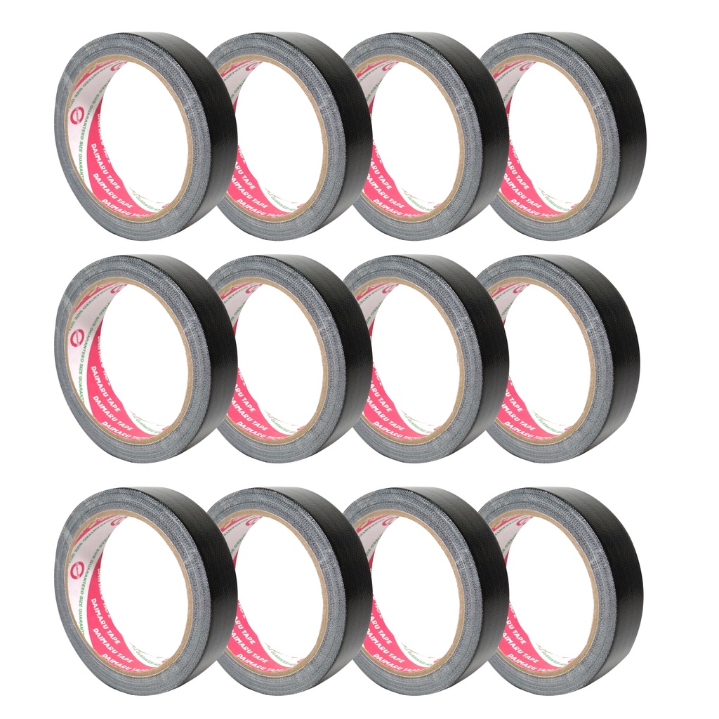 

Daimaru Cloth Tape Lakban Kain 24 MM x 12 Y - Hitam [1 Lusin / 12 Pcs]