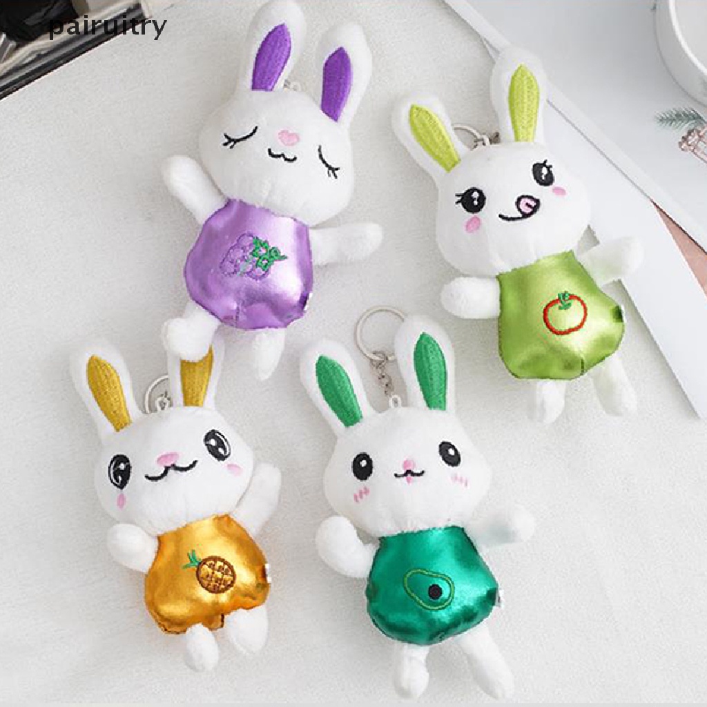 Prt 12 cm Lucu Fluffy Rabbit Gantungan Kunci Woman Handbag Bag Keyring Gantungan Kunci Mobil Liontin Gantungan Kunci PRT