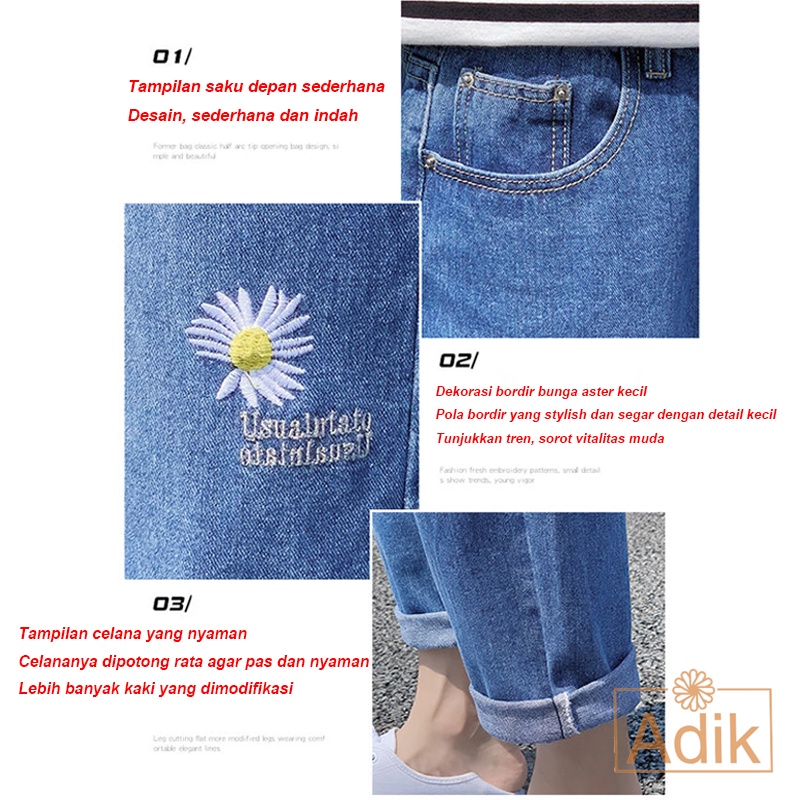 (Promosi)Celana jeans korean style pria baggy pants celana Straight jeans longgar pria remaja celana pria lurus celana kulot celana jeans pria