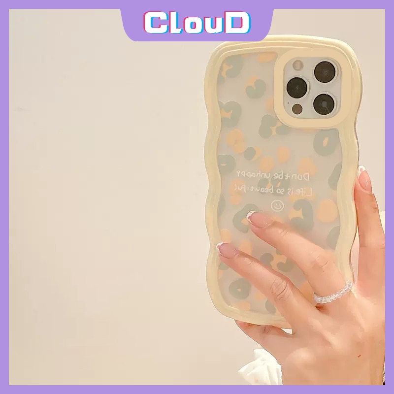 Wavy Edge Smile Soft Case Realme C30 C35 C15 C25Y C33 C12 C25 C17 9 9i 8I 7 8 10 5 7I 9Pro+C25S 5i 6i 8Pro C11 C20A C21 C21Y C20 C3 Shockproof Fashion Motif Leopard Phone Cover