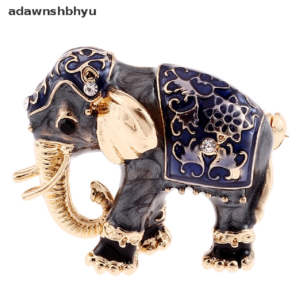 Adawnshbhyu Hewan Enamel Kristal Gajah Bros Pin Wanita Kostum Buket Pin Perhiasan ID