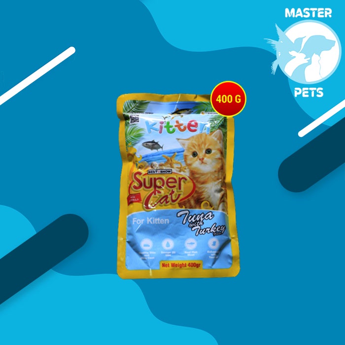 Super Cat Pouch Makanan Basah Kucing Wet Food SuperCat 400 Gram