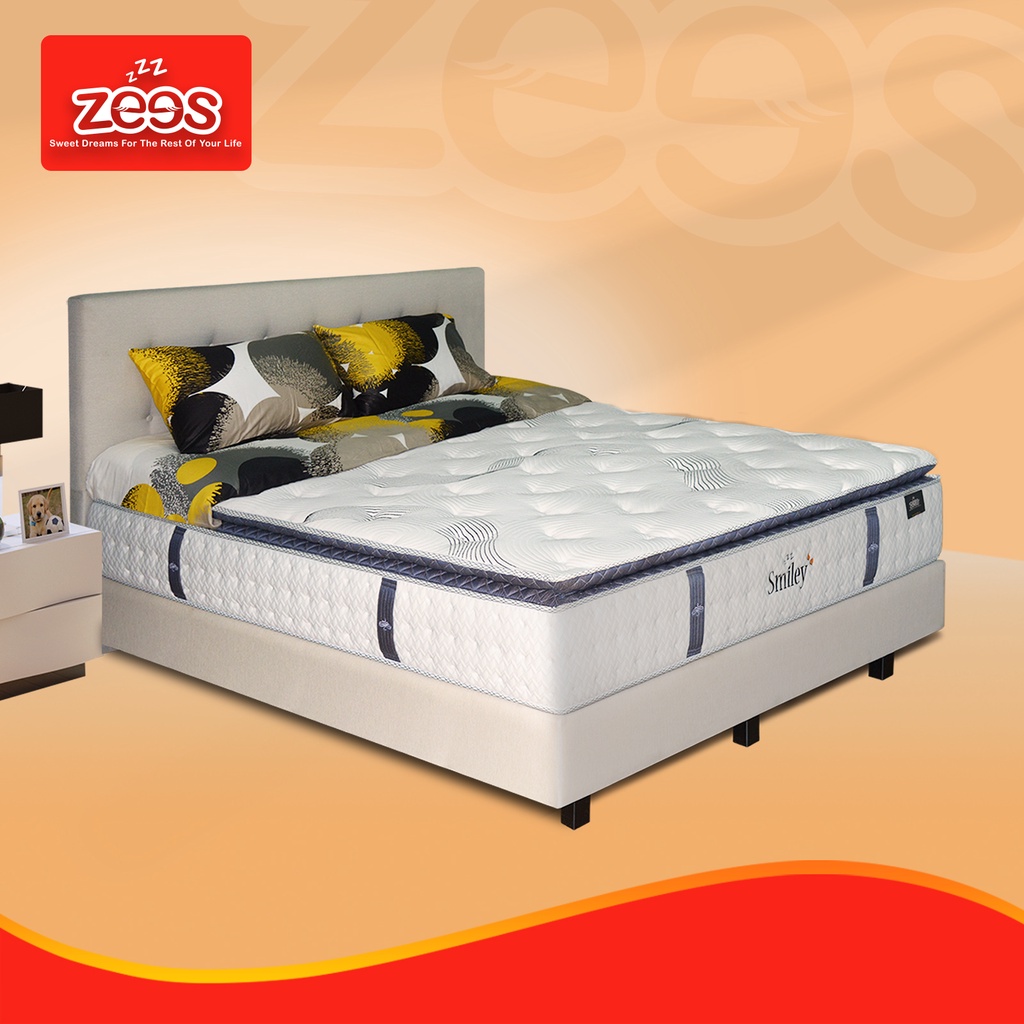 Jual Zees Spring Bed Kasur Smiley off white Emoticons Mattress Only