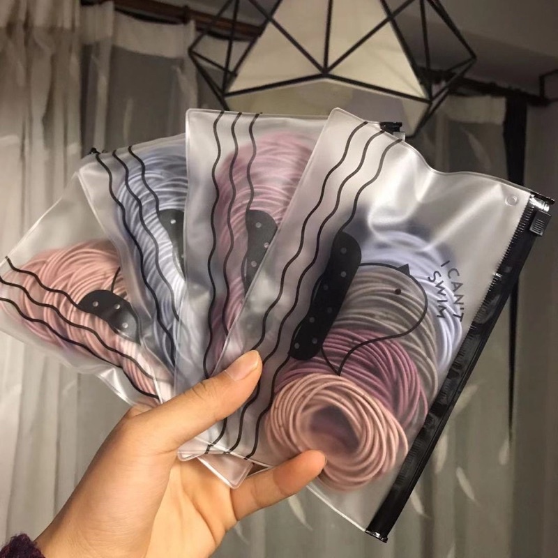 Ikat Rambut Karet Polos Elastis Gaya Korea 100pcs/ Karet Gelang / Kuciran Rambut Wanita
