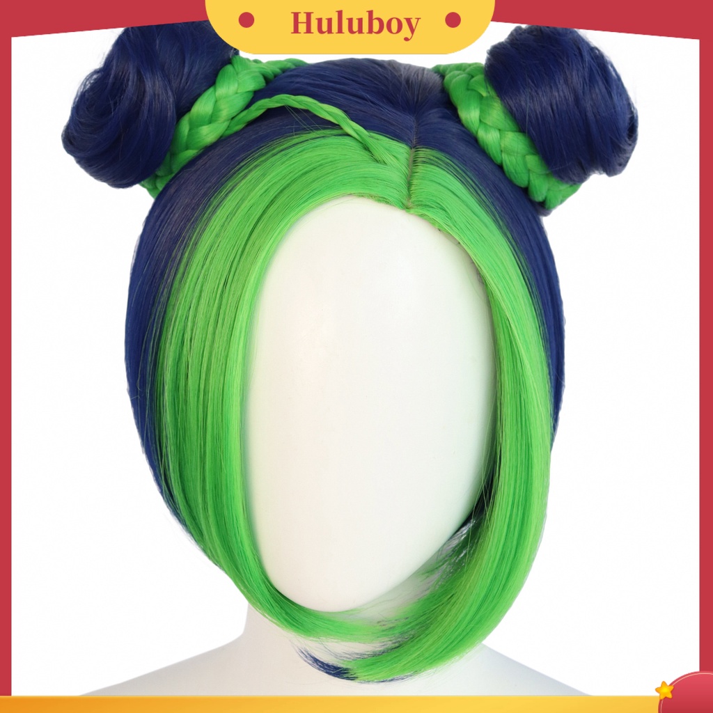 Rambut Palsu Model Kepang Warna Biru Tua Campur Untuk Cosplay Anime