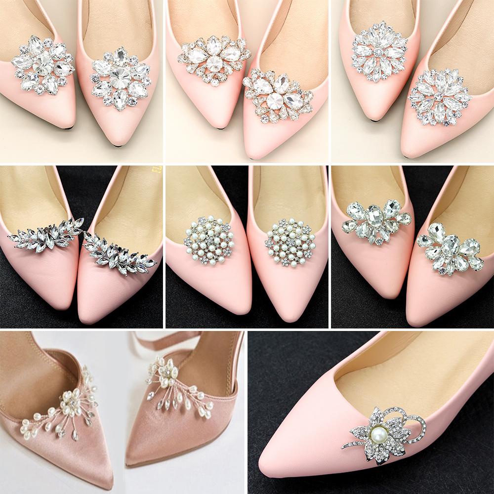 1Pc Women Shoe Clip Wedding Shoes High Heel Buckle Shiny Rhinestone Bride Decoration