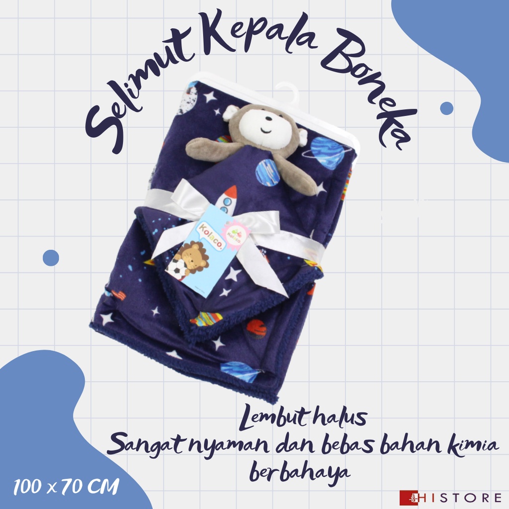 [HI] Kolaco Selimut Kepala Boneka Bayi Ukuran 100 x 70 cm Bahan Premium