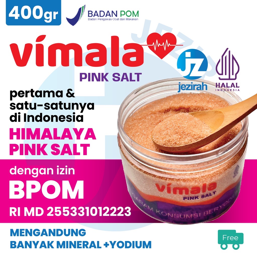 VIMALA Garam Himalaya Pink Salt Original 400gr dengan izin BPOM