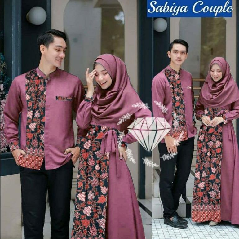 ✫Terkini✦← CP SABIYA BATIK, COUPLE PASANGAN, KATUN PRADA MOSCREPE, GAMIS HIJAB MUSLIM, DRESS MAXY, 3