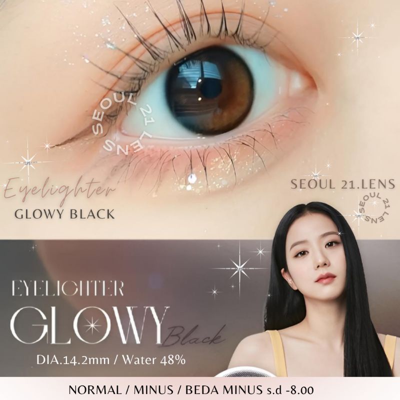 SOFTLENS PRINCESS GLOWY BLACK HITAM NORMAL MINUS MADE IN KOREA