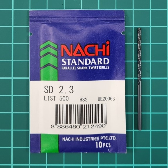 MATA BOR NACHI 2.3 MM JAPAN HSS MATA BOR BESI PARALLEL SHANK DRILL ORIGINAL BERKUALITAS  BAGUS