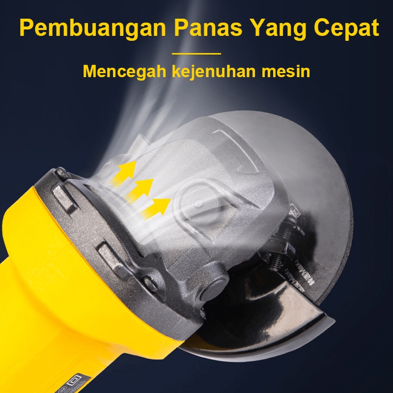 Deli Mesin Gerinda Tangan 4 Inci 750W 900W Mesin Grinda Tangan Poles Piringan Amplas Besar Diameter 100mm Alat Perkakas Angle Grinder