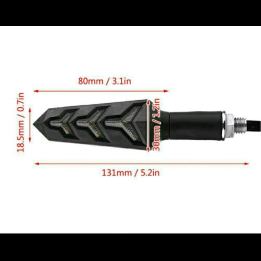 Lampu Sen Running Model panah 2 in 1 sepasang 2pc