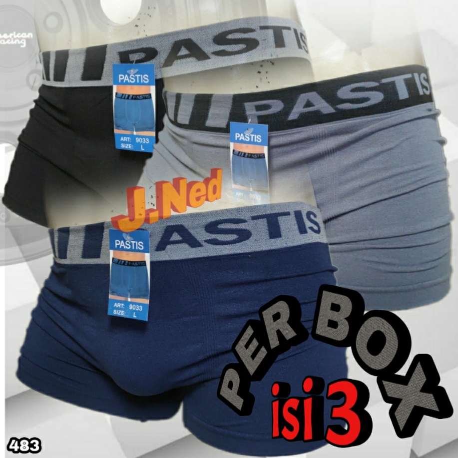 J483T 3PCS Celana Dalam Pria Boxer M L XL Boxer Pria Premium Import Cd Pria Boxer