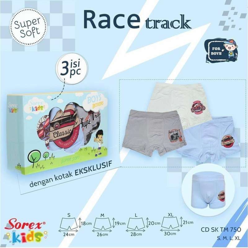 Sorex TM 750 Celana Dalam Boxer CD Anak Cowo Laki-Laki Super Soft MBS