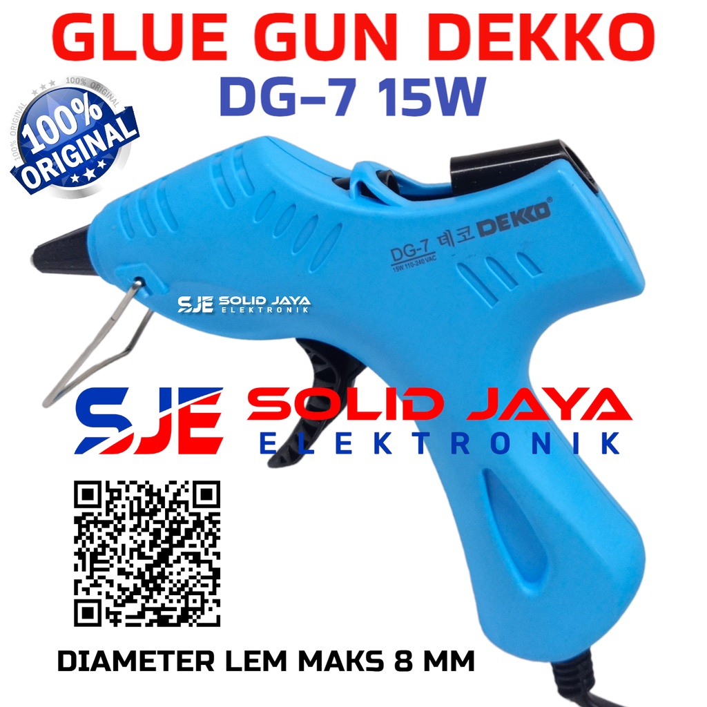 GLUE GUN DEKKO DG-7 15W TEMBAKAN LEM BAKAR DEKO DG7 DG 7 15WATT HOT MELT GLUE GUN 15 WATT LEM TEMBAK BAKAR ASLI ORI ORIGINAL