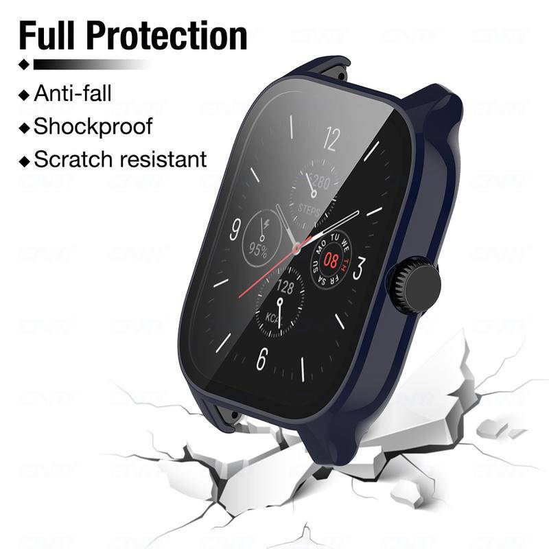 Casing Pelindung Layar Untuk Huami Amazfit GTS4 GTS2 Mini GTS3 Full Coverage Bumper Protection+9H Premium Tempered Glass Case Cover Untuk Huami Amazfit GTR3 Pro GTR4 BIP3 Pro