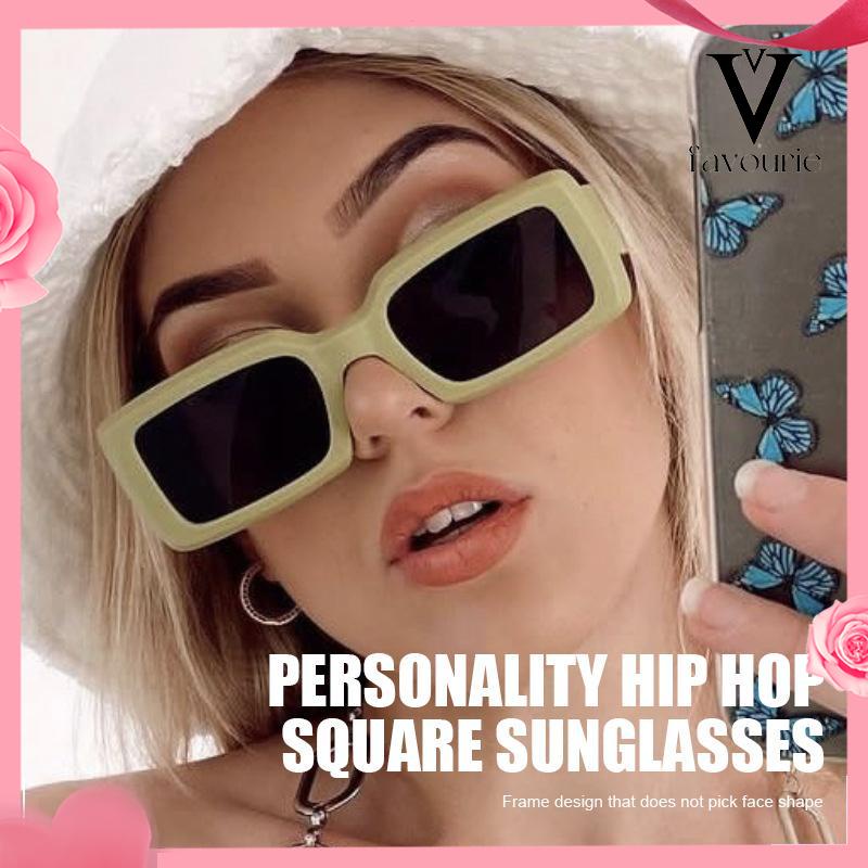 CODKacamata Hitam UV400 Bentuk Persegi Panjang Motif Leopard Gaya Retro Untuk Wanita Fashion-FA