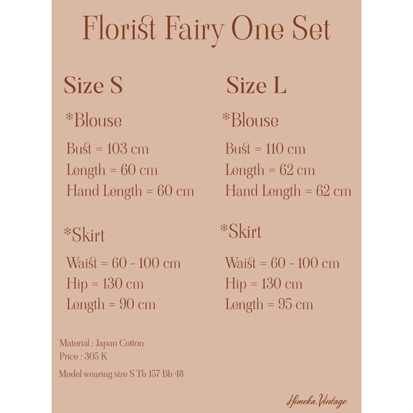 Florist Fairy - One set blouse dan skirt || Himeka Vintage