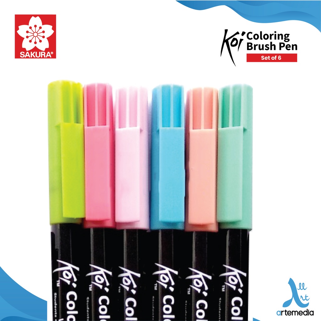 

RK Sakura Koi Coloring Brush Pen Set 6 Pena Kuas Warna Brush Pen