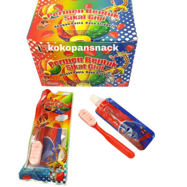 

STAR Permen Bentuk Sikat Gigi Odol Rasa Stroberi Box isi 30 pcs