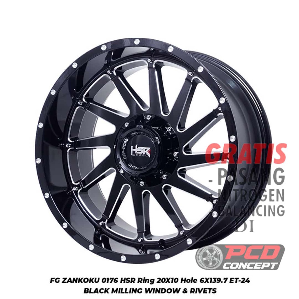 VELG MOBIL MODEL CELONG HSR FG ZANKOKU RING 20 LEBAR 10 RATA untuk HUMMER (H3) HILUX DOUBLE RING 20