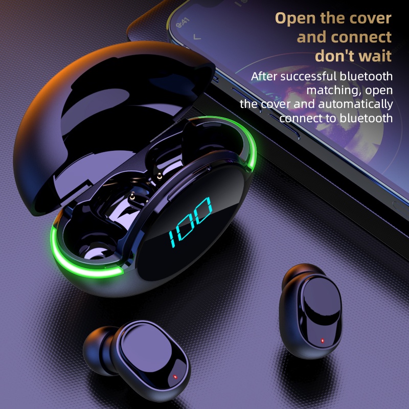 （COD)Stereo Wireless Earbud Bluetooth 5.1 TWS Y80 Digital Display Headset