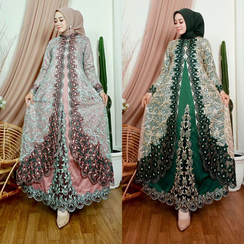 GAMIS MAWAR THALITA // BAHAN TILLE SPIDER MIX BORDIR // BAJU PESTA // BAJU WISUDA // KEBAYA MODERN // BY PELANGI JAYA