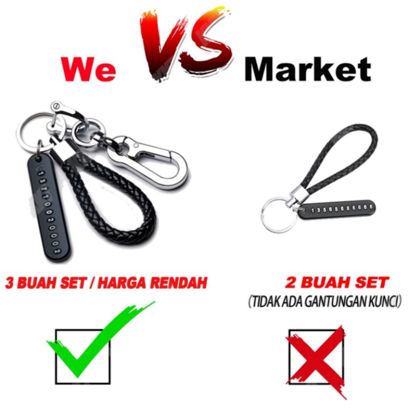 Gantungan Kunci Mobil Dan Motor Anti Hilang Plat Nomor Tali Car Keychein Seat