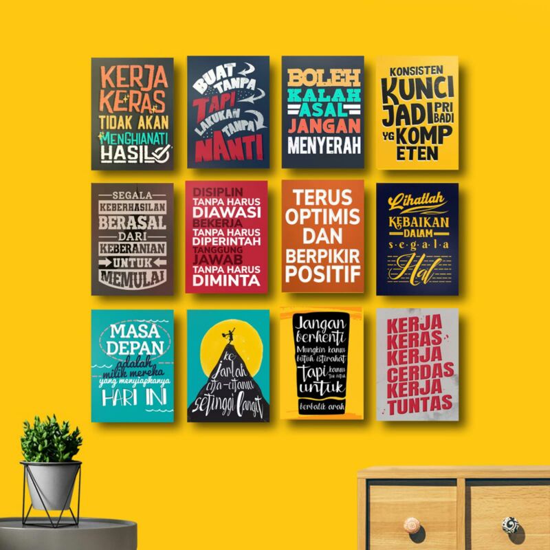 Poster Pajangan Dinding Motivasi Kerja Wall Decor Hiasan Dinding Quotes Motivasi Kantor