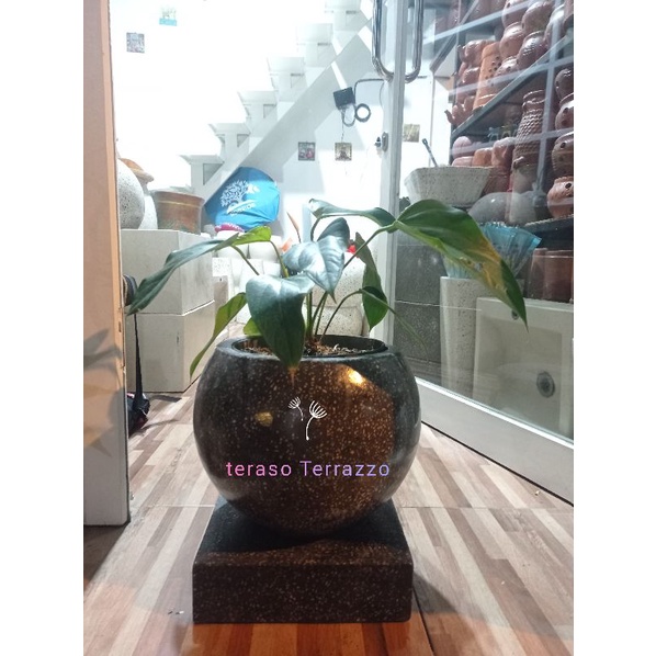 Pot teraso / Terazzo model Bola Hitam