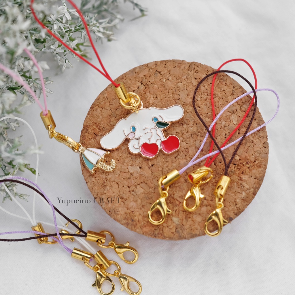 Tali Gantungan Kunci, HP/USB Lanyard Golden with Mini Lobster / Kait Udang