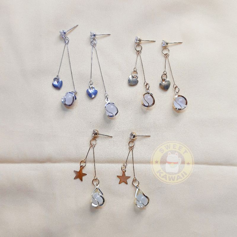 Anting Tusuk Jarum Opal Love Bintang