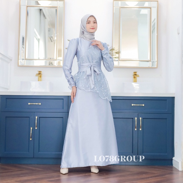 GAMIS SAUKIA READY JUMBO SAUKIA DRESS ZASKIA GAMIS TILLE BROKAT KOMBINASI VELVET FULL FURING HIGH QU