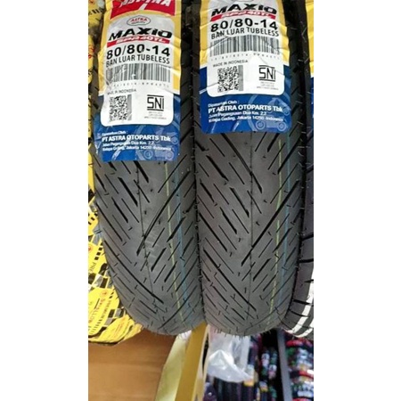 Paket ban tubeless Maxio SPR TL 40 80/80-14 dan 100/80-14 free pentil for beat/Mio J/Vario/soul GT125/M3
