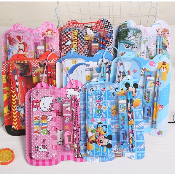 

IJNC Paket alat tulis 6in1 / Alat tulis set / paket alat tulis karakter / Stationery set Tempat Pensil Lucu