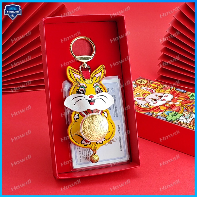 Hadiah Year of the Rabbit Zodiak Earn Rabbit Keyring Turn Rabbit Keyring Gantungan Kunci Mobil