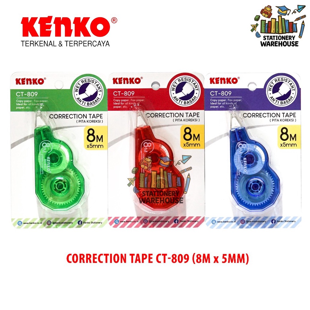 

Pita Koreksi Correction Tape KENKO CT-809 8 M x 5 mm